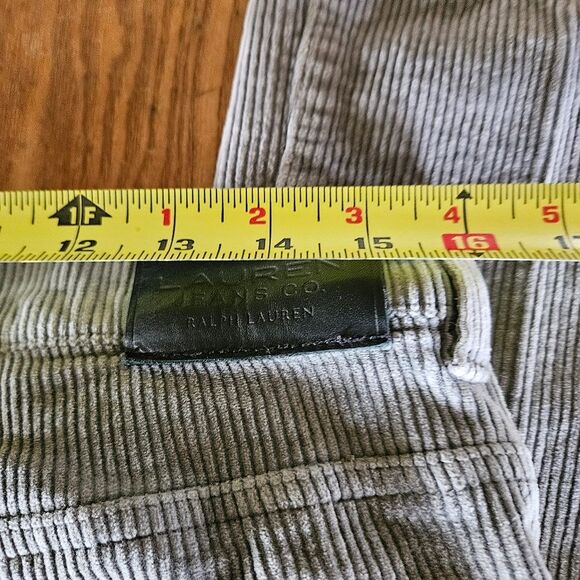 Ralph Lauren Vintage Corduroy Pants – Women’s 12 – Gray Straight Leg - Picture 9 of 12